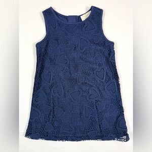 KATE SPADE Girls Heart Lace Sleeveless Dress Size 3 Navy Classic Chic